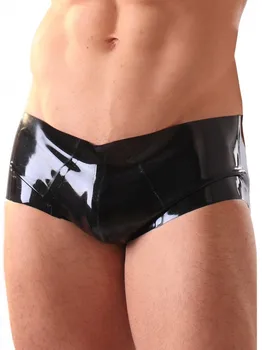 

Black Hipster Latex Short Pants Simple sexy hipster boxer shorts in classic black rubber with seamed pouch at front