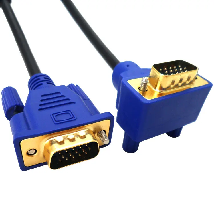 Original Singal 90 degree down angled VGA RGB 15Pin Male to male