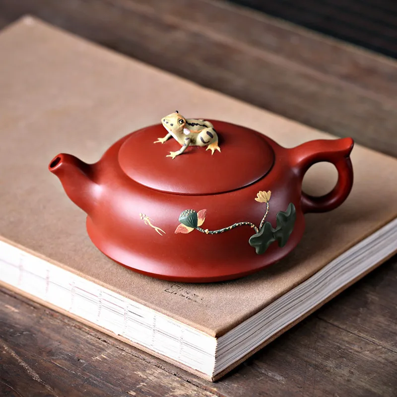 

Lotus Leaf Frog Yixing Tea Pot Handmade Kung Fu Teapot Creative Drinkware