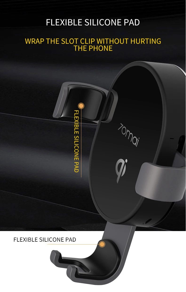 Xiaomi 70mai Qi Wireless Car Charger For iPhone Xs Max XR X Samsung Intelligent Sensor Fast 70 mai Wirless Charger Holder in Car (7)