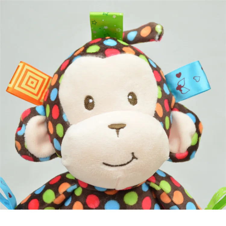 Sozzy плюшевые игрушки ребенка обезьяна тянуть колокол Плюшевые Детские Погремушки Мягкие подвесные Аксессуары для колясок для сна одеяло