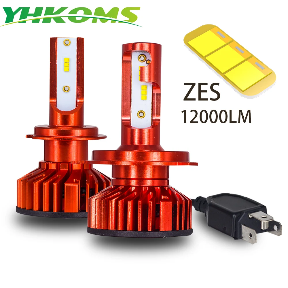 Ceny YHKOMS Led reflektor H7 LED H4 światła samochodowe H1 H3 9005 HB3 9006 HB4 H8 H9 H11 880 881 H27 ledowa żarówka samochodowa 6000K 80W 12000LM 12V
