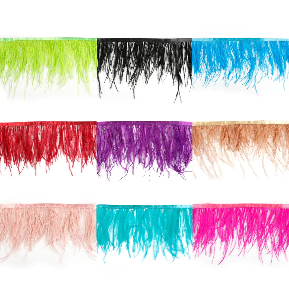 

10 Meters/lot 15 kinds color 10-15cm ostrich feathers plumages 4-6'' feathers wedding party supplies dancer decoration