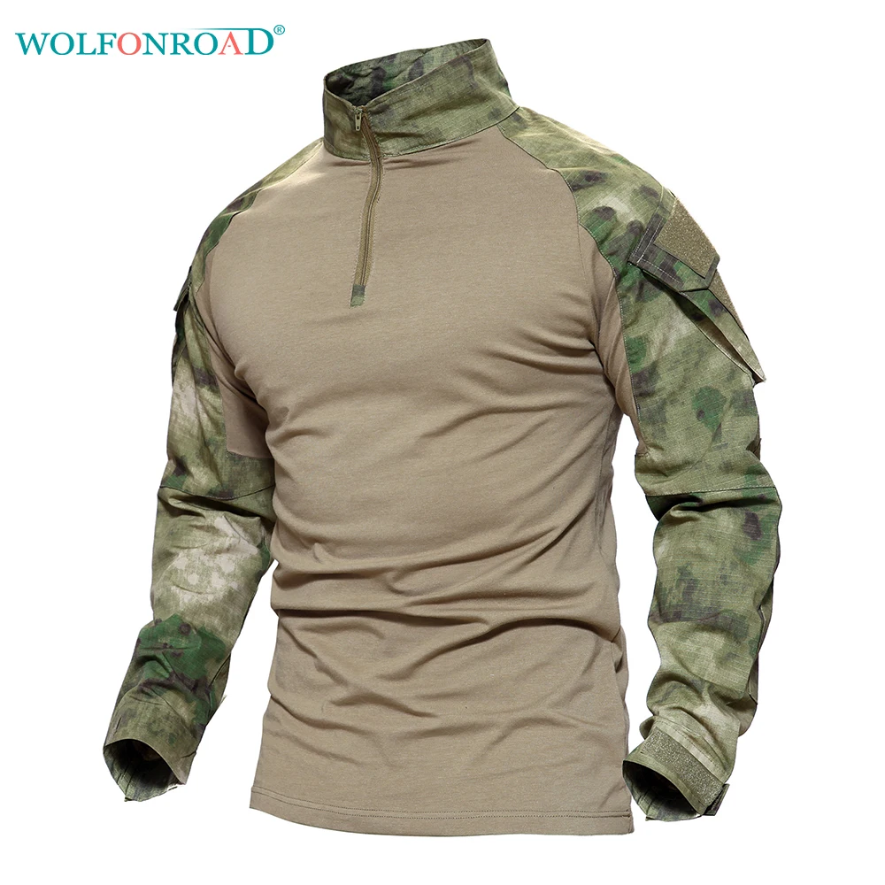 WOLFONROAD Men's Outdoor Hiking Python T-shirts Military Tactical T Shirt Men Camouflage Shirt For Shooting Hunting Plus Size WOLFONROAD Men's Outdoor Hiking Python T-shirts Military Tactical T Shirt Men Camouflage Shirt For Shooting Hunting Plus Size