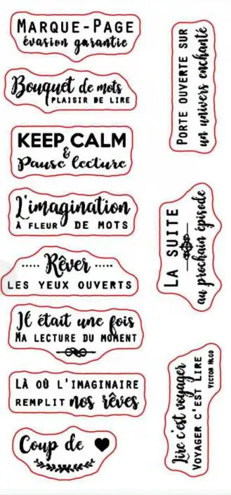 

French Words Transparent Clear Silicone Stamp/Seal for DIY scrapbooking/photo album Decorative clear stamp W1654