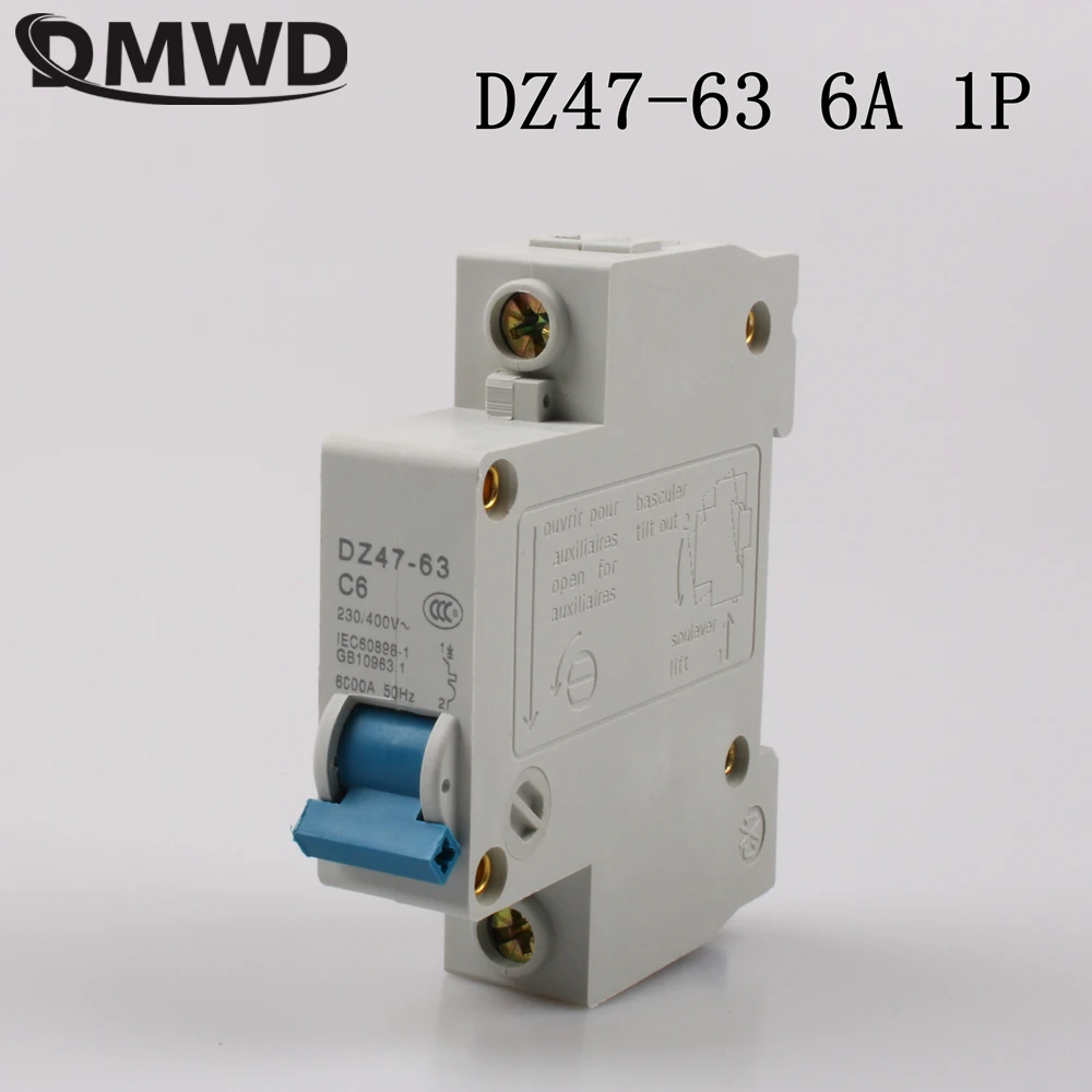 

DMWD DZ47-63 6A 1P AC 230V Or 400V Mini Circuit Breaker MCB Cutout Switch Breaker Switch Chopper