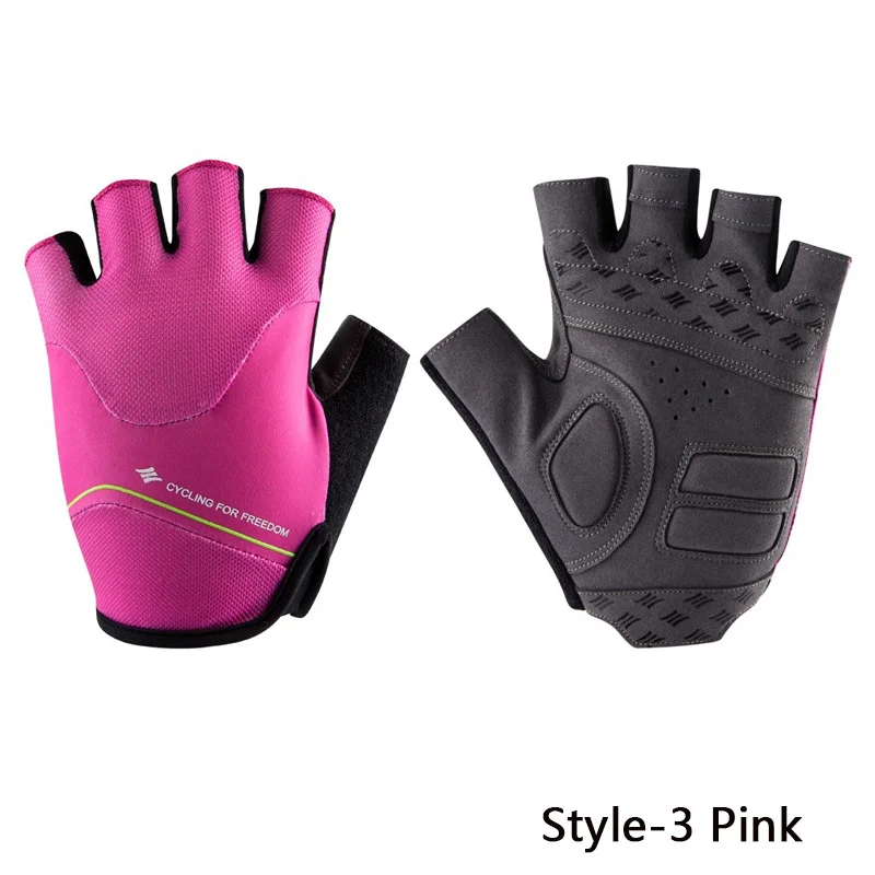 Santic мужские велосипедные перчатки с половинным пальцем женские моющиеся MTB дорожные дышащие велосипедные перчатки Нескользящие велосипедные перчатки Guantes Ciclismo - Цвет: Style 3-Pink