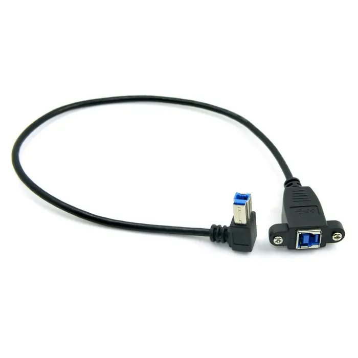 

Zihan 50cm USB 3.0 Back Panel Mount B Type Female to 90 Degree Right Angled B Type Male Extension Cable