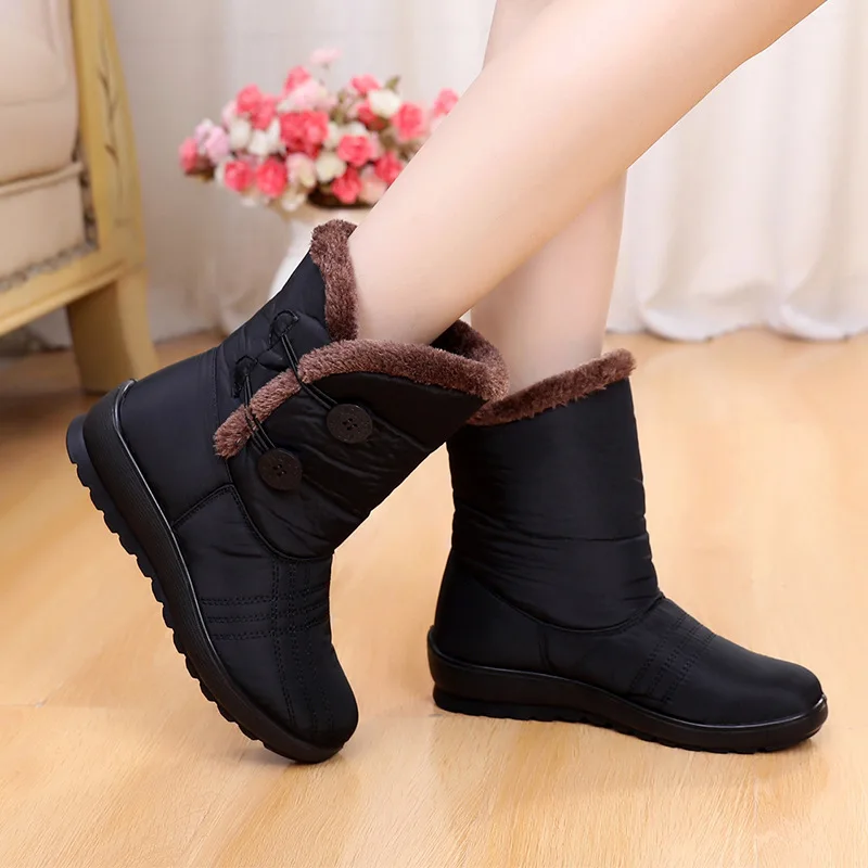 

Snow Boots 2018 Brand Women Winter Boots Mother Shoes Antiskid Waterproof Flexible Women Fashion Casual Boots Plus Size