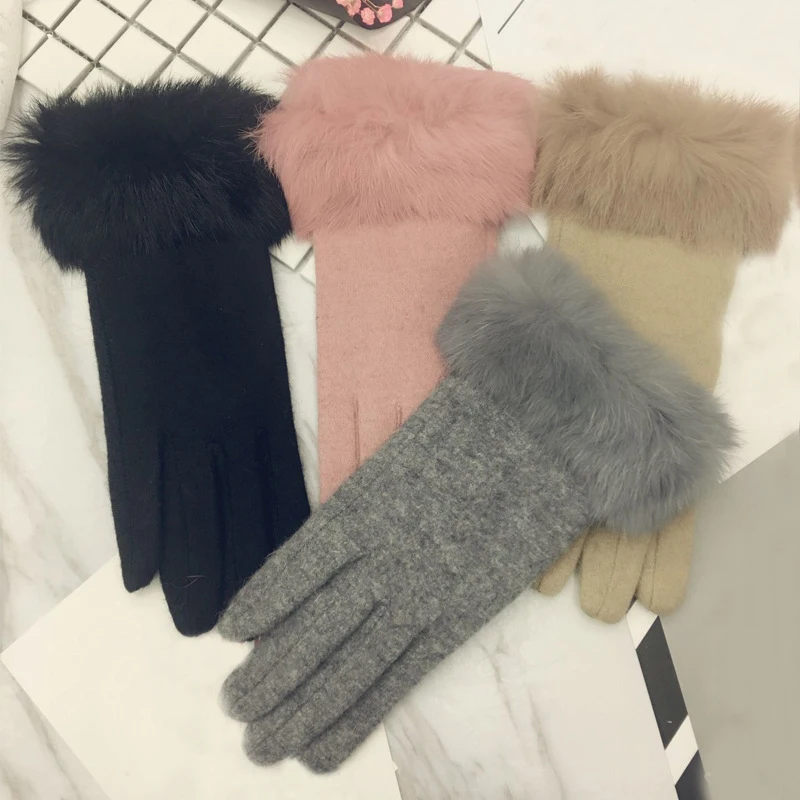 Зимние теплые модные женские однотонные перчатки милые мягкие для дам удобные 2019 Новый кашемир дышащий ветрозащитный ездовые