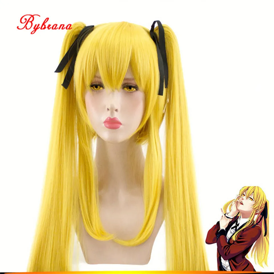 Bybrana двойной парик хвост аниме игры kakegurui костюмы на Хэллоуин волос высокого