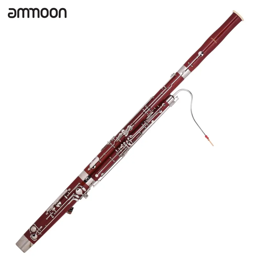 Ammoon Профессиональный C Ключ Bassoon клен тело мельхиор ключи с серебристым напылением духовой инструмент