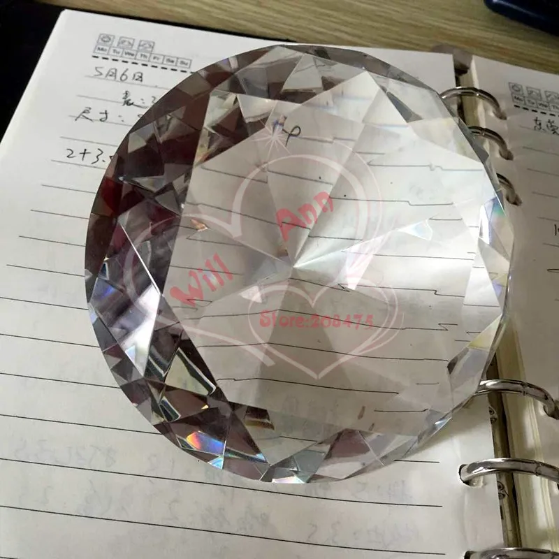 Ручная работа 80 мм прозрачное стекло Алмаз Кристалл Алмаз пресс-папье стол украшение стола