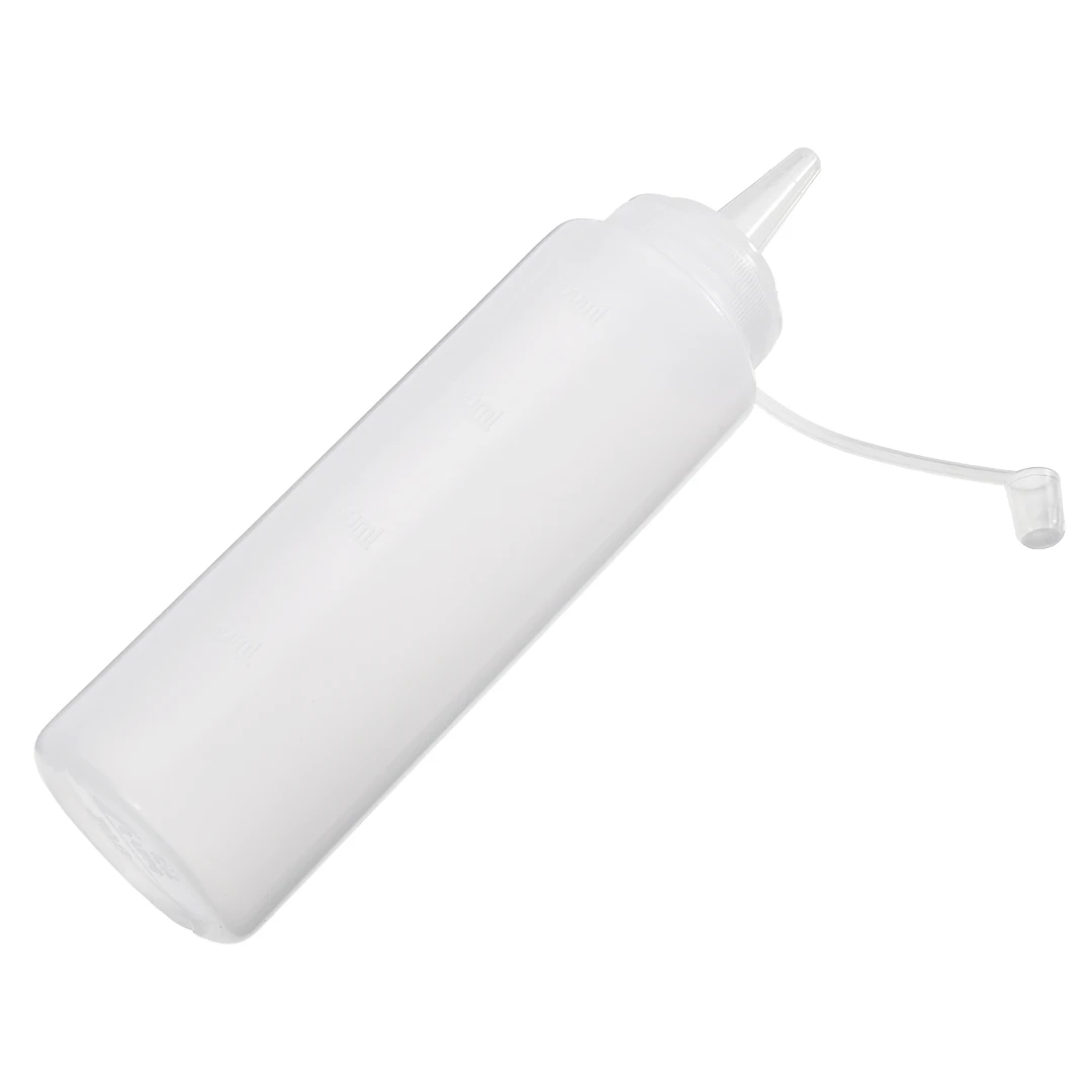 New 6Pcs Kitchen Transparent Plastic Squeeze Bottle Mustard Ketchup Dispenser Tube For Home Storage & Organization Supplies