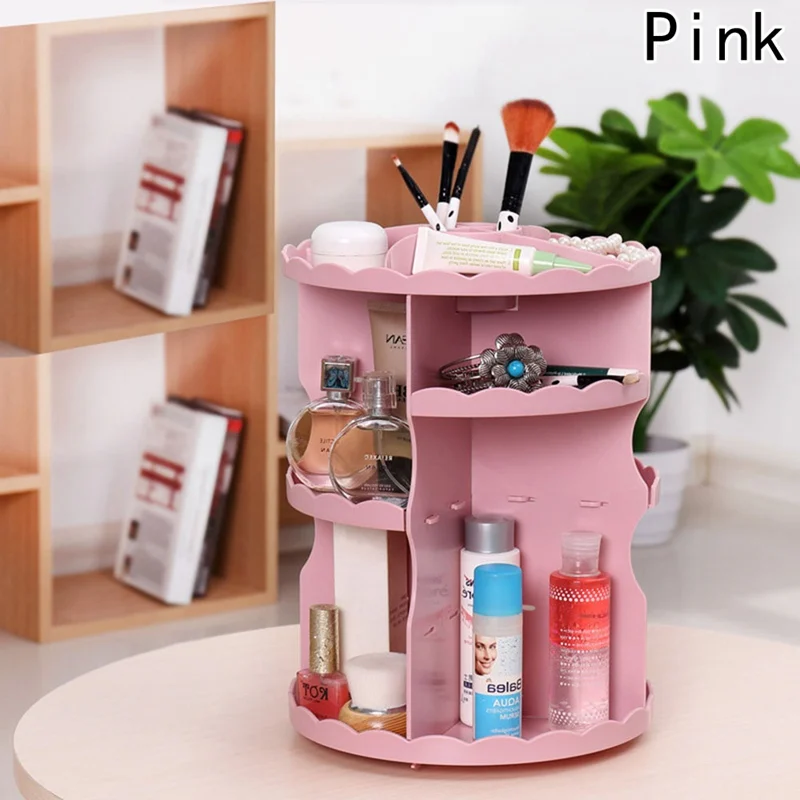 Rotating Cosmetic Shelf Dressing Table Storage Box Desktop Skin Care