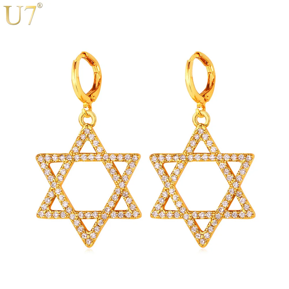 

U7 New Hot Megan David Earrings Fashion Jewelry For Women Trendy White Gold Color Classical Cubic Zirconia Drop Earrings E786