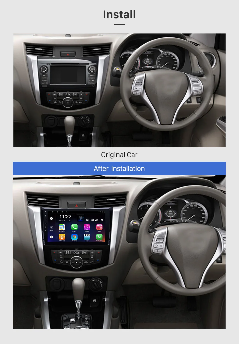 Seicane 10," Android 9,0 для 2011- Nissan NAVARA Frontier NP300 Bluetooth Автомобильный gps навигатор стерео головное устройство 1024*600