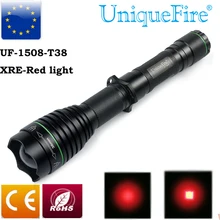 UniqueFire 1508 XRE светодиодный красный светильник из алюминиевого сплава, 3 режима, светильник-вспышка с функцией масштабирования, точечный светильник с большим радиусом действия для ночной охоты