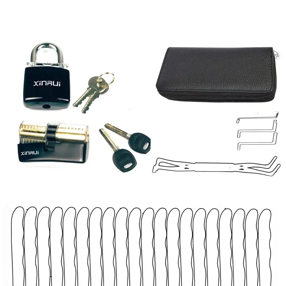 

Free Shipping 24pcs Broken Key Remove Tools with 2pcs Transparent Lock Set Locksmith Supply Best Training Set