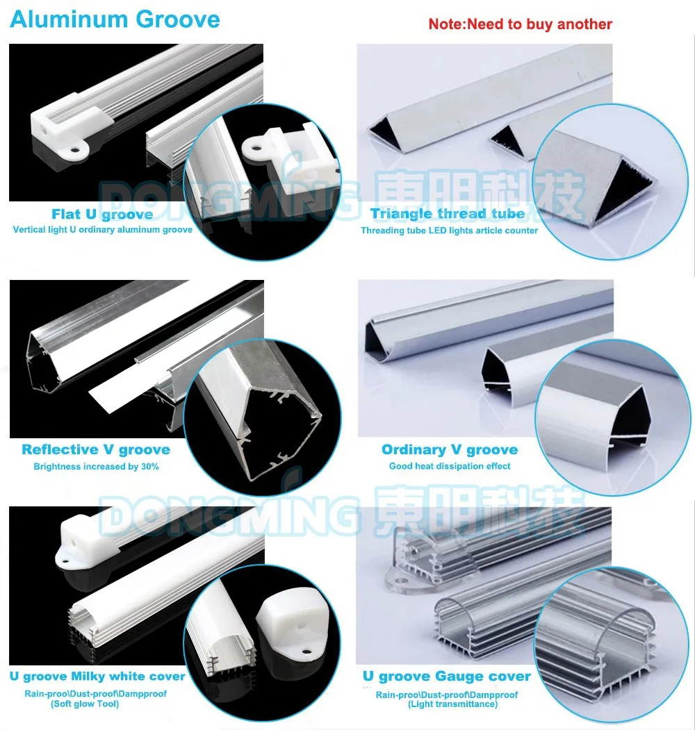 Perfil de Alumínio Conduziu a Luz do Bar 5050 com Láctea 6 Pcs u 50 cm 36 Leds Smd pc Cover 12 v 5a Levou Motorista 6 Pares Conector dc 27 Luzes LED p/ bar