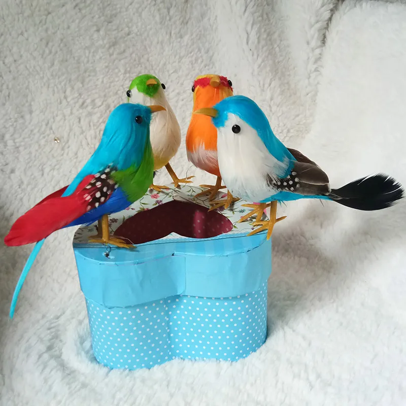 

about 14cm foam&feathers colourful bird handicraft simulation bird prop home garden decoration gift p0157