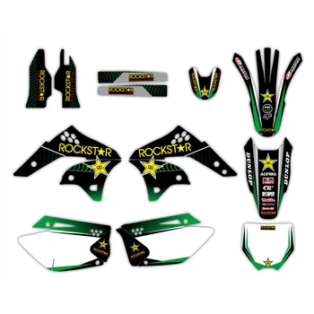 

New Style Team Graphics Backgrounds Decal Sticker Kit For Kawasaki KX250F KXF250KXF 250 KX 250F 2006 2007 2008 Star Print