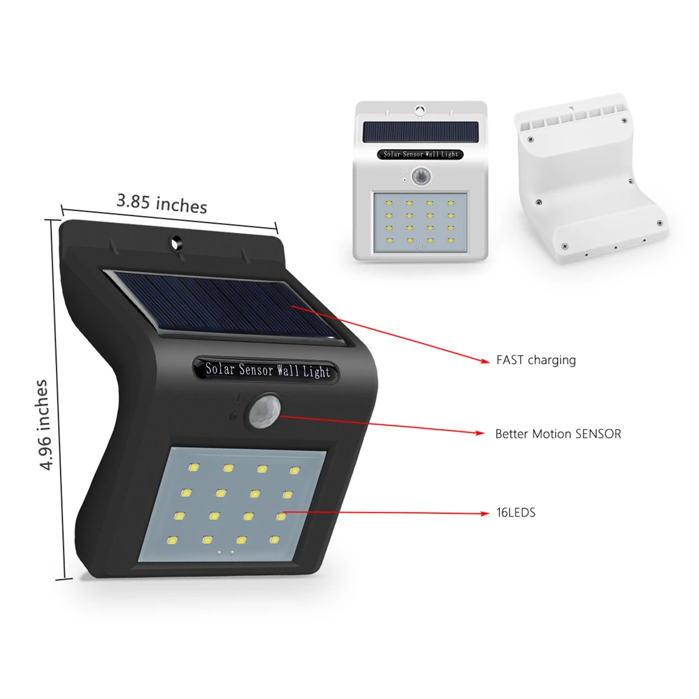 

Solar LED Light Outdoor Lighting Waterproof Infrared induction LED Lamp Energy Saving Garden With PIR Motion Sensor Outdoor