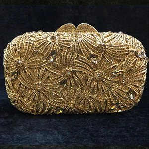 

Multi Diamond Rhinestones Metal flap Minaudiere dinner bride Handbag Women Evening Purse Bridal Wedding Party Clutch Bag gold