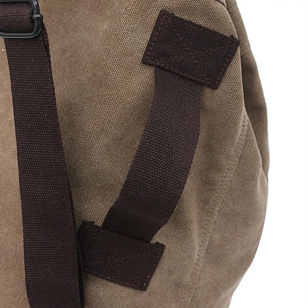 Рюкзак мужской и женский холщовый прочный рюкзак кожаные сумки через плечо