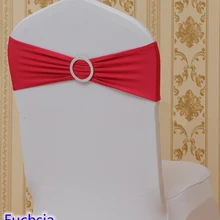 Цвета фуксии оптом стулья с круглые пряжки для накидка на стул из спандекса лента лайкра пояс галстук-бабочка для свадьбы украшения