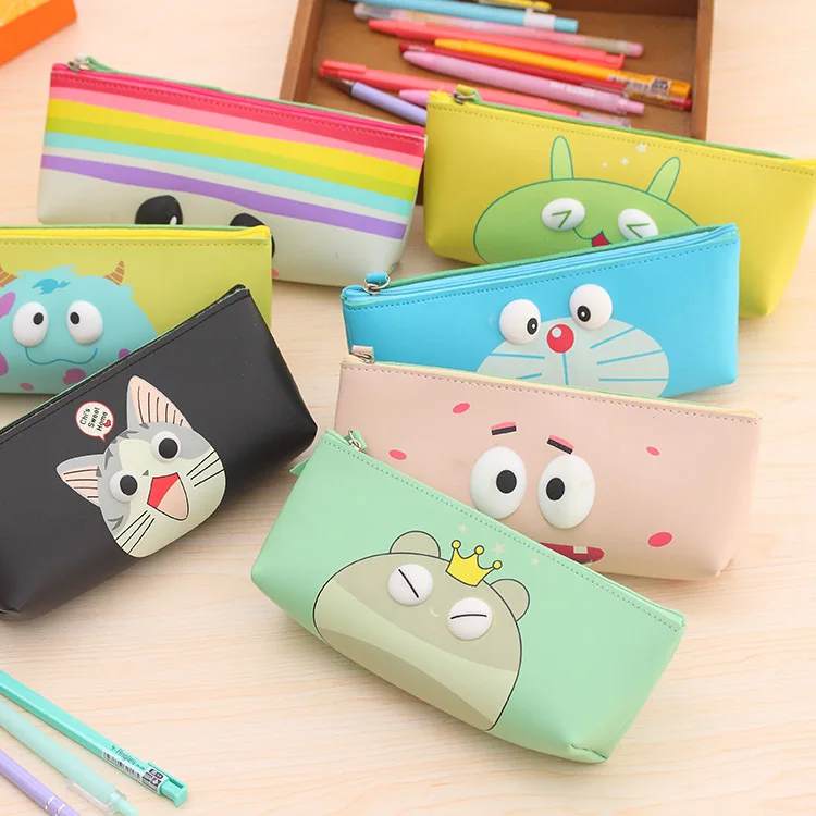 

JDANCEC Funny Expression Silicone Waterproof Pencil Bag Stationery Storage Organizer Case School Supply Student Prize