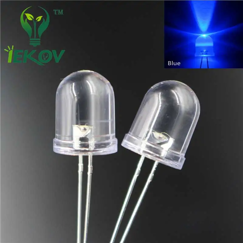 

20pcs 10mm LED Blue color Lamp Light Bulb Round top to diy