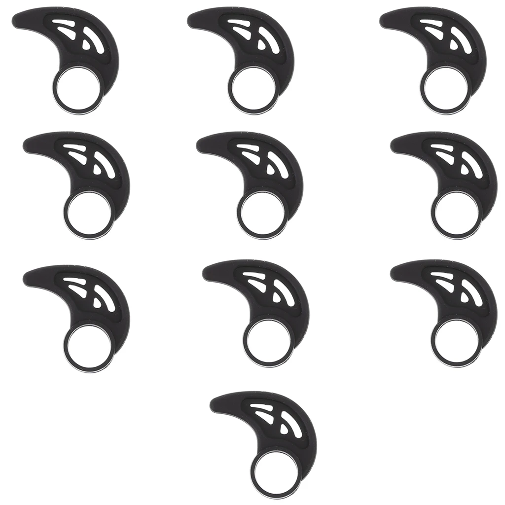 10Pcs Spare Replacement Ear Strap Horn Shaped Clip Earring for Headset Black Sweatproof Universal For All Earhook Ear Hook Loop