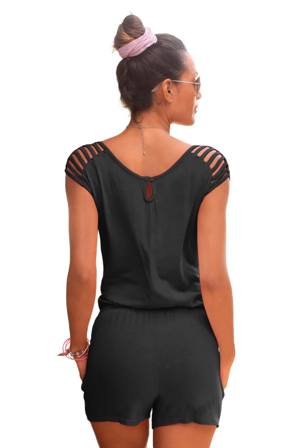 Black-Loose-Fitting-Short-Jumpsuit-LC64528-2-2
