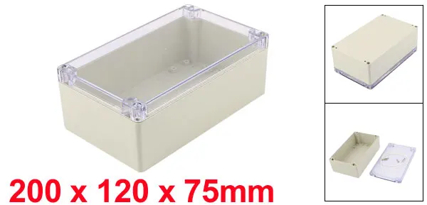 200 x 120 x 75mm Plastic Water Resistant Transparent Junction Box Case