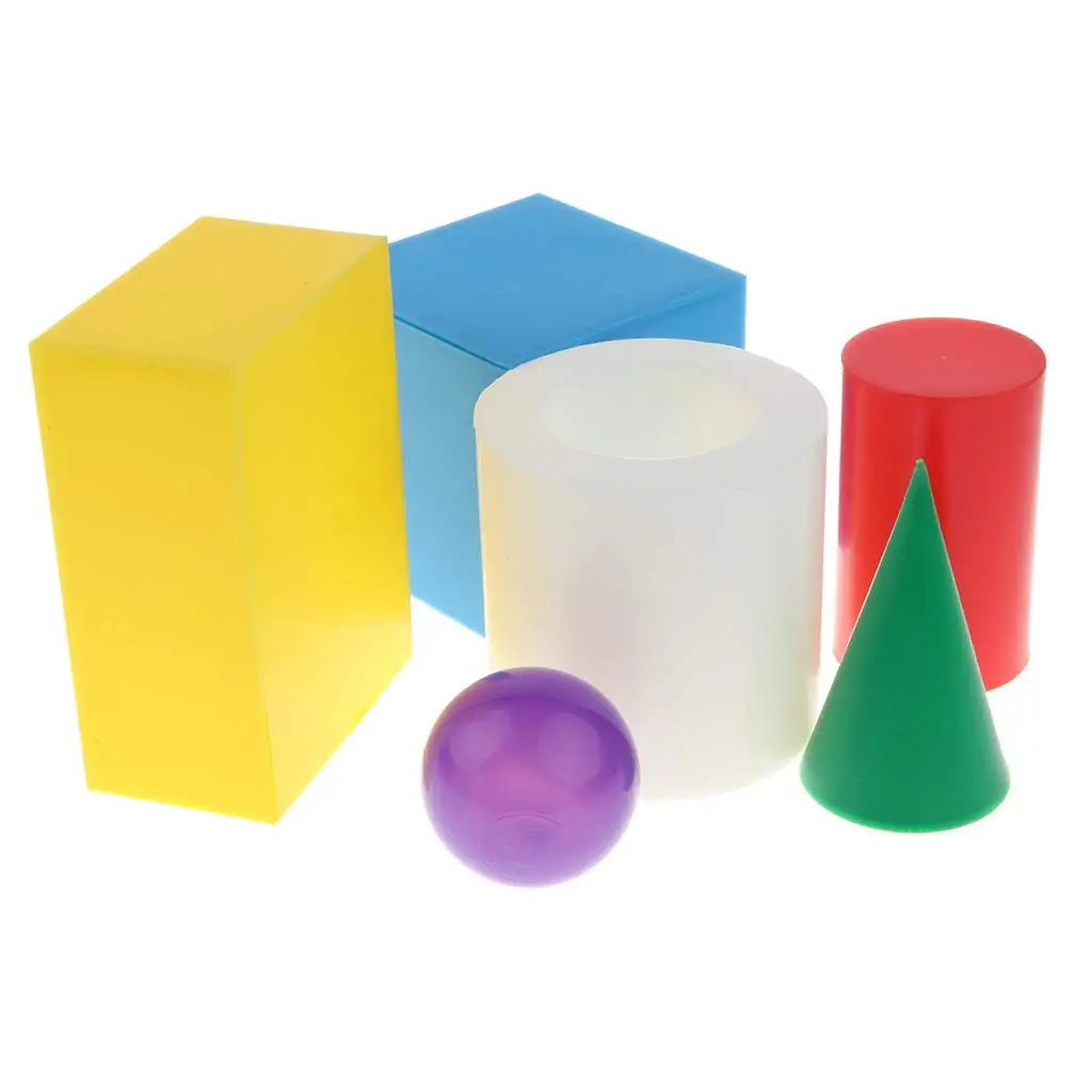 

6pcs Geometric Blocks Color Shape Mathematics Math Early Learning Educational Toys Birthday Gift for Children Toddler Kids