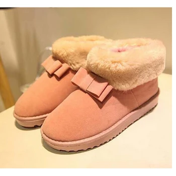 

Women Shoes Nice Winter Bow Women Short Boots Plus Velvet Warm Antiskid Snow Boots Women Boots S555