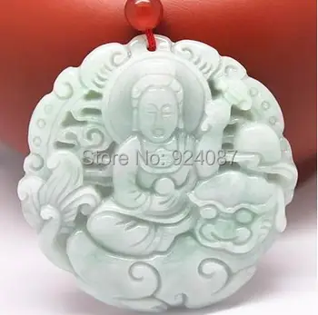 

Natural jade A goods rabbit this life this life patron goddess of mercy Buddha manjusri bodhisattva nephrite jade pendant