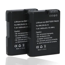 2Pcs Fullcod EN-EL14 EL14 EN-EL14a Camera Battery For Nikon D5200 5100/3100/3200 P7100 ENEL14 ,EN EL14 For Nikon