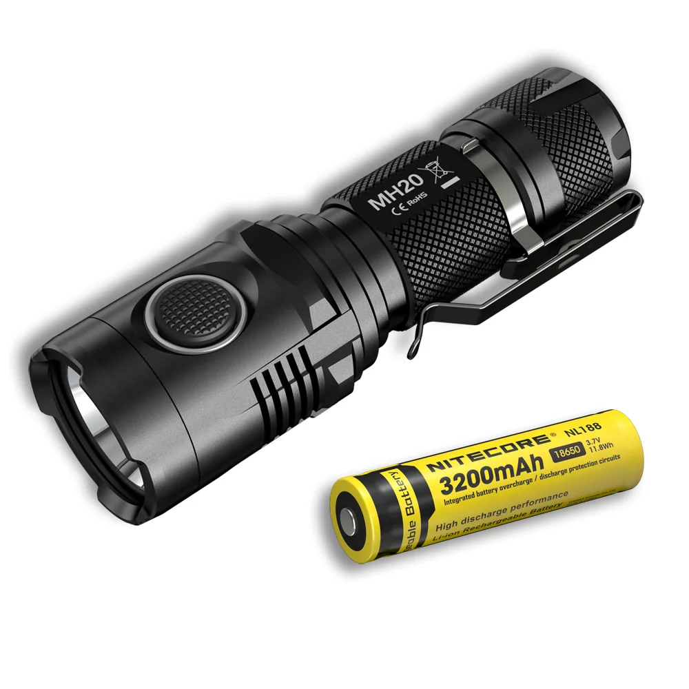 

NITECORE MH20 With 3200mAh battery 1000 lumens CREE XM-L2 U2 LED Rechargeable MINI Flashlight Waterproof Led Torch+Free shipping