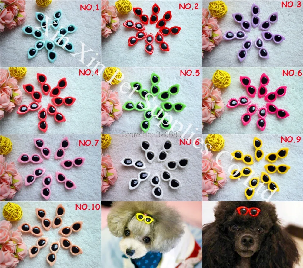 New Top Quality Dog pet hair bows dog accessories Round Glasses Cute
