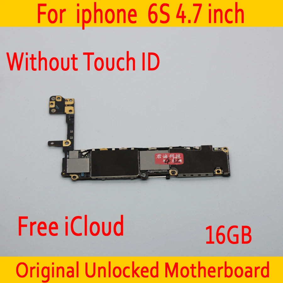 

16GB without Touch ID for iphone 6S Motherboard+Free iCloud,Original unlocked for iphone 6S Logic board + IOS System,Good Tested