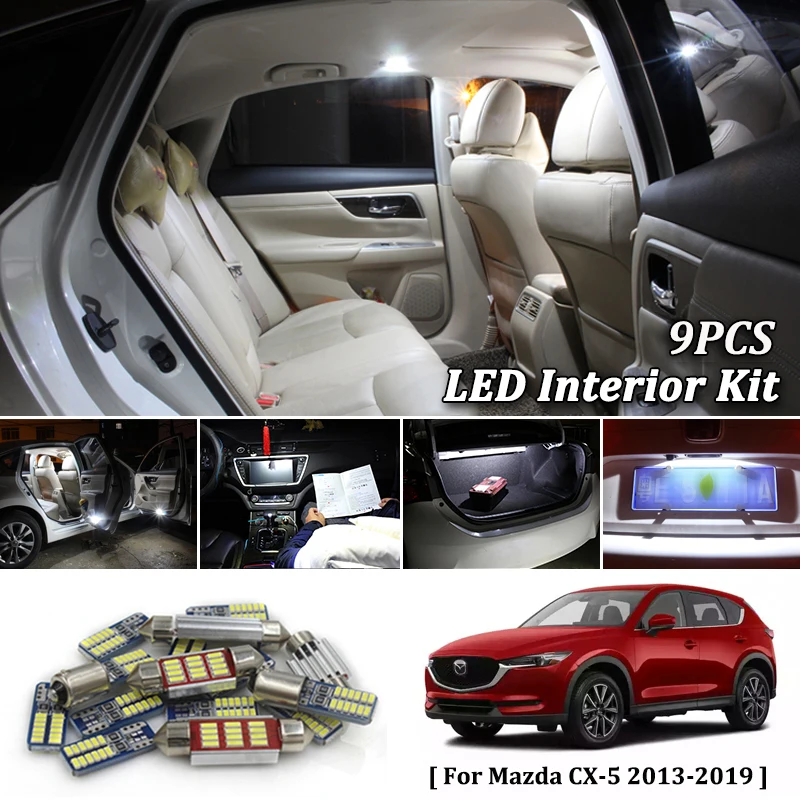 9X White Canbus led font b Car b font font b interior b font lights Package
