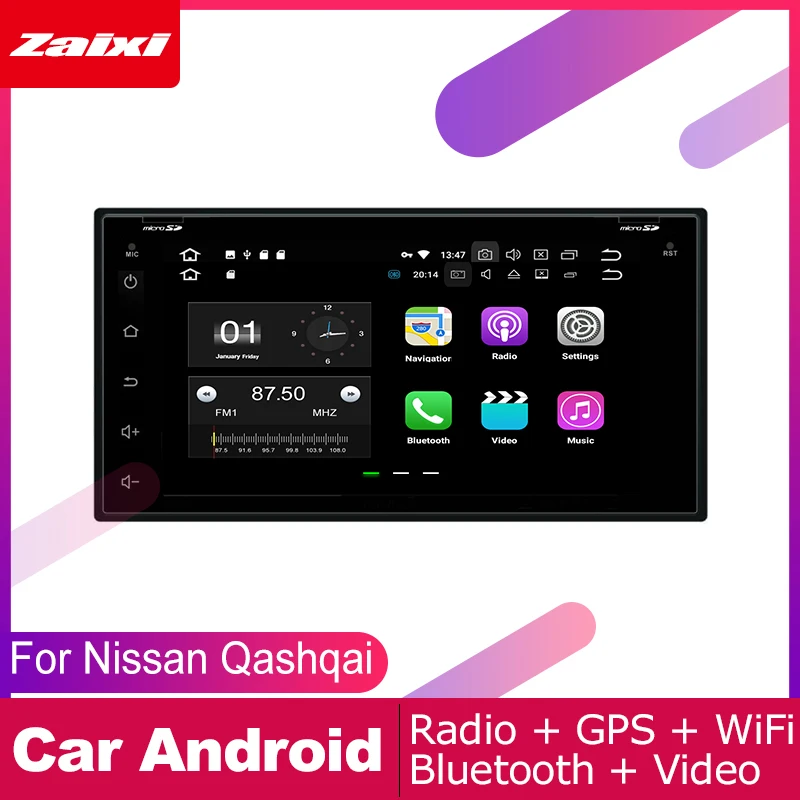 Excellent ZaiXi For Nissan Qashqai Dualis 2 Car Android Multimedia System 2 DIN Auto DVD Player GPS Navi Navigation Radio Audio WiFi 1