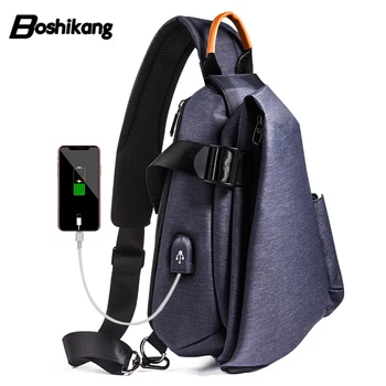 

Boshikang Men Chest Bag All-match Crossbody Bag Teenager Boy Fashion IPad Cellphone Daypack Waterproof Trendy Men Sling Bag