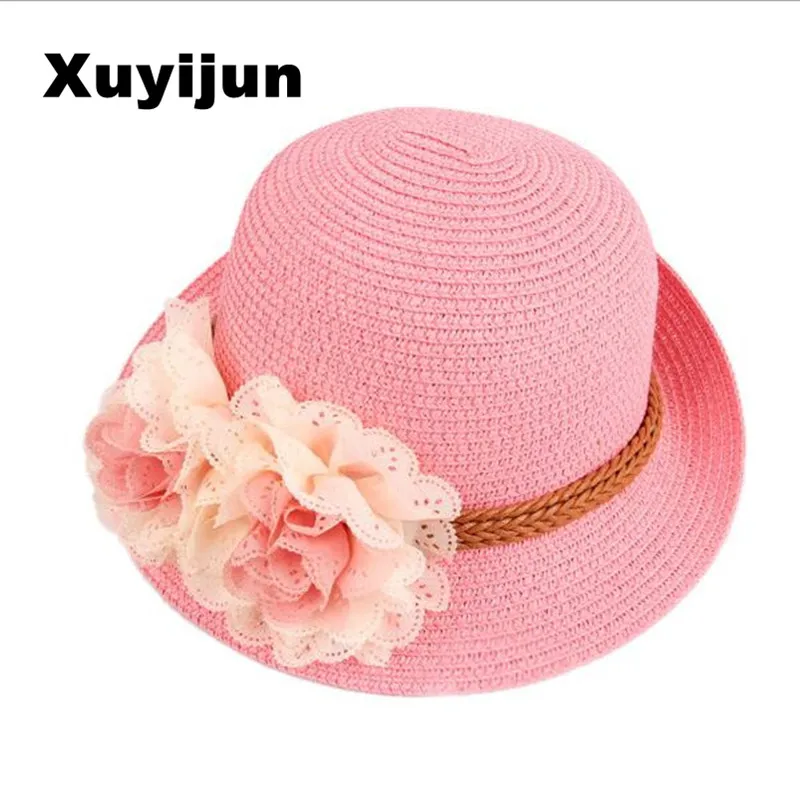 Xuyijun 2016 Hot Cute Flower Decorate Baby Girls Children Hats Sun