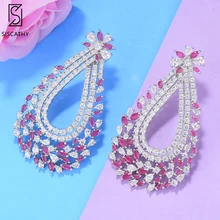 SisCathy Trendy Big Waterdrop Earrings for Women Cubic Zirconia Wedding Vintage Jewelry Full Micro CZ Cubic Zircon Long Earrings цена SisCathy Trendy Big Waterdrop Earrings for Women Cubic Zirconia Wedding Vintage Jewelry Full Micro CZ Cubic Zircon Long Earrings цены онлайн