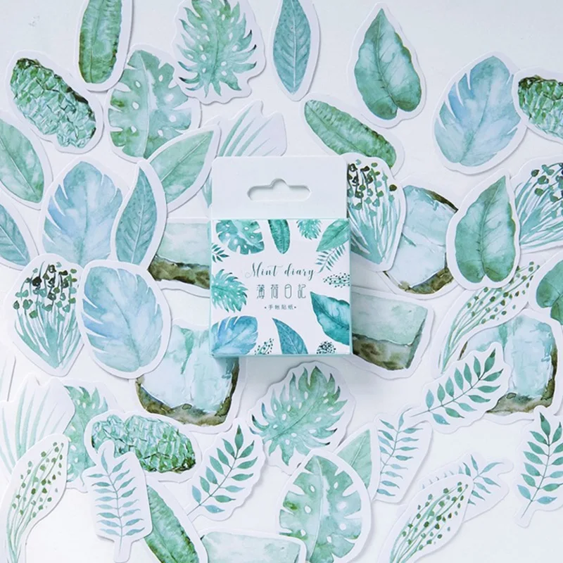 

45pcs/box Mint diary Decorative Stickers DIY Decoration Diary Stickers Stationery Children Gift diy diary scrapbooking sticker