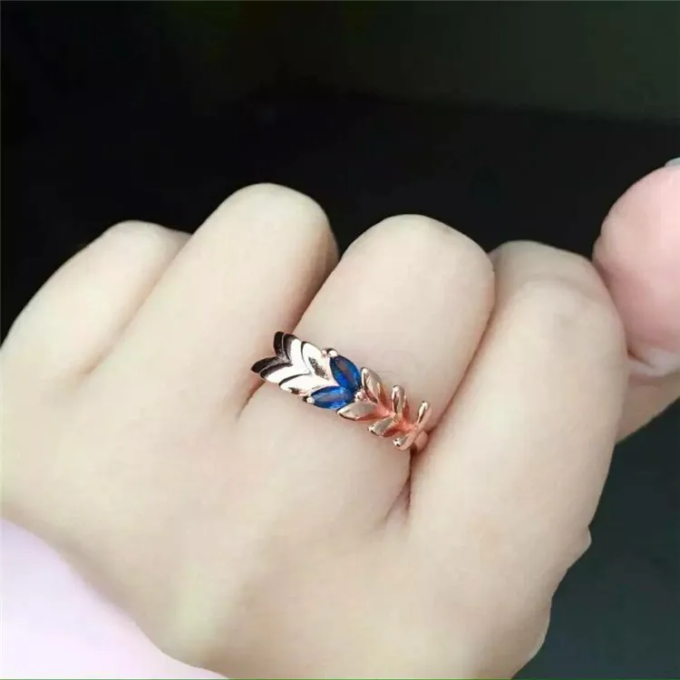 KJJEAXCMY fine jewelry 925 Pure silver inlay natural sapphire mouth