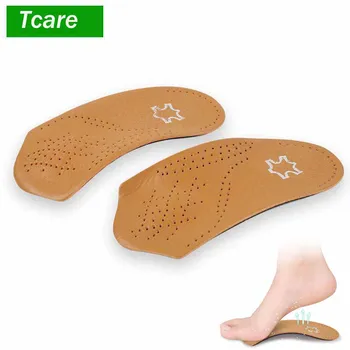 

1Pair Foot Care Leather Shoe Pad Orthopedic Insoles Arch Support Flat Foot Correction Heel Pad Breathable Insole Accessoire